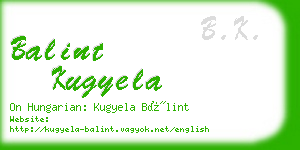 balint kugyela business card